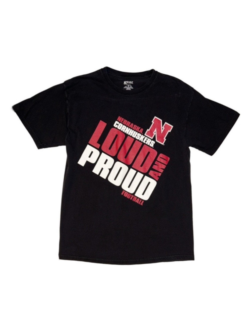 GEAR FOR SPORTS Men's Black Red And White Nebraska Short Sleeve Shirt Medium